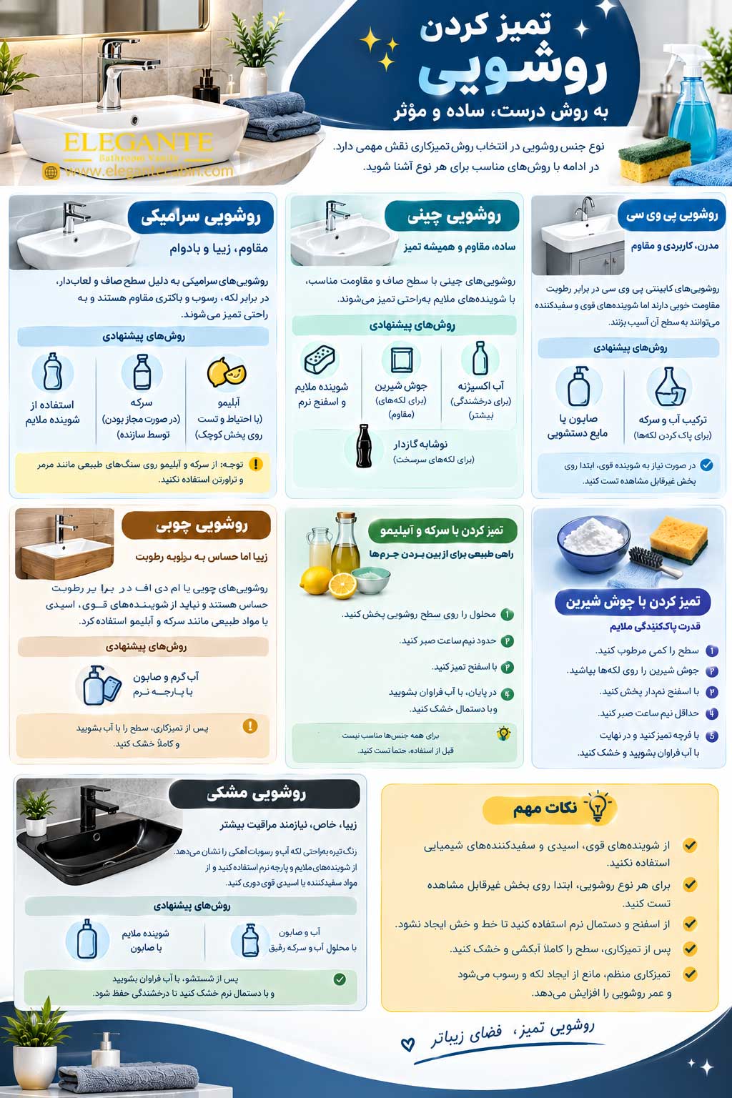 تمیز کردن روشویی